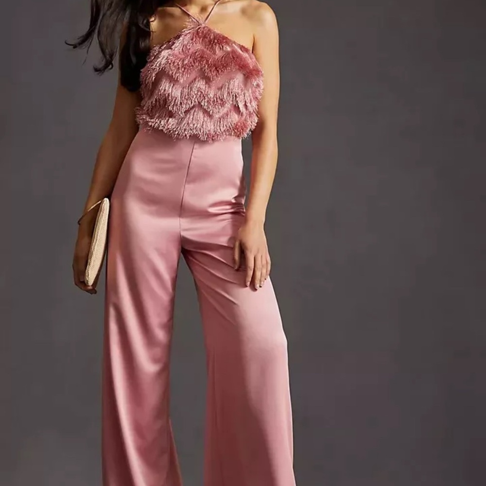 NWT Anthropologie Hutch Feathered Jumpsuit size 12